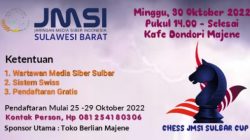 JMSI Sulbar Akan Gelar Turnamen Catur Khusus Wartawan Media Siber