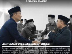 Dokumentasi Pengesahan Perda Perubahan APBD Majene 2022