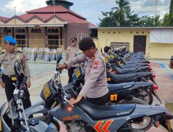 Jelang Pemilu 2024, Samapta Polres Majene Cek Perlengkapan & Kesiapan Kendaraan